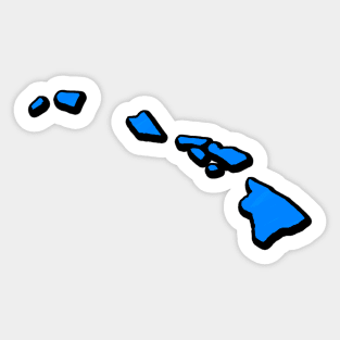 Bright Blue Hawaii Outline Sticker